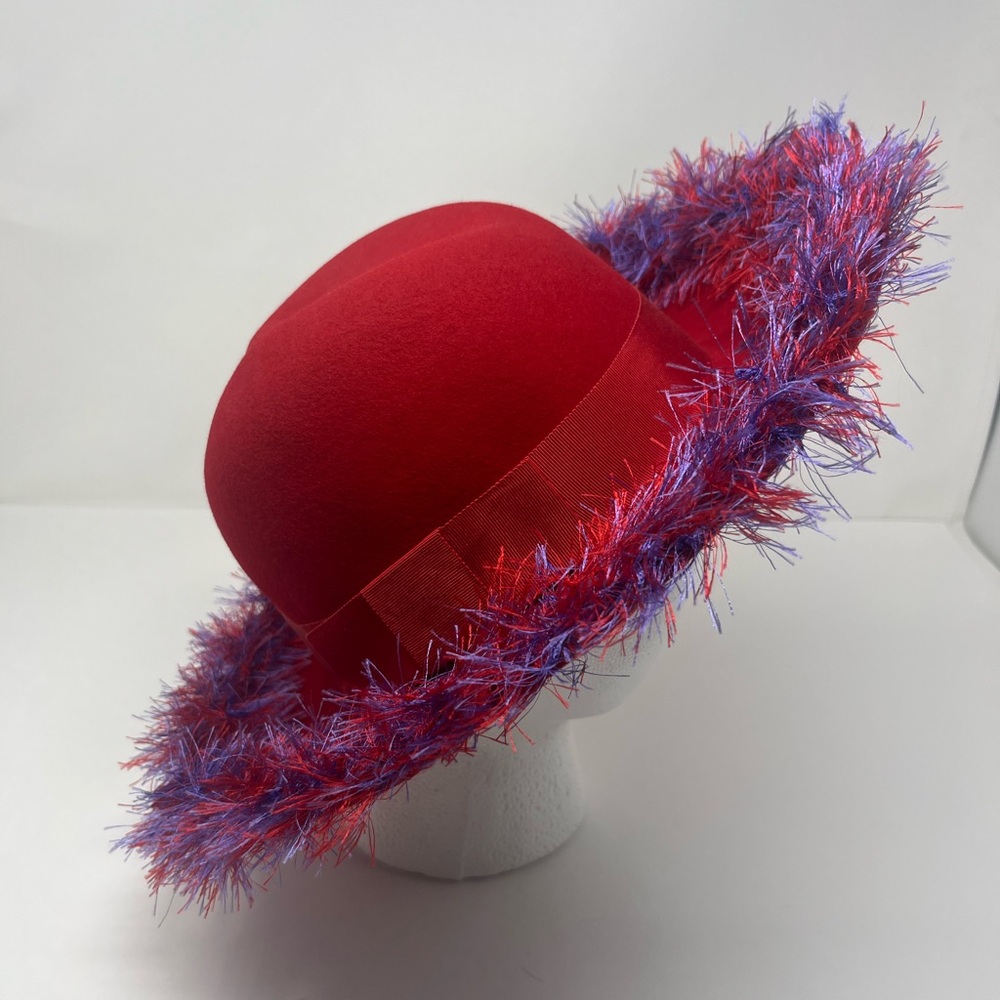 (Vintage) Liz Claiborne Accessories - Wool Cloche Hat with Fringe Brim